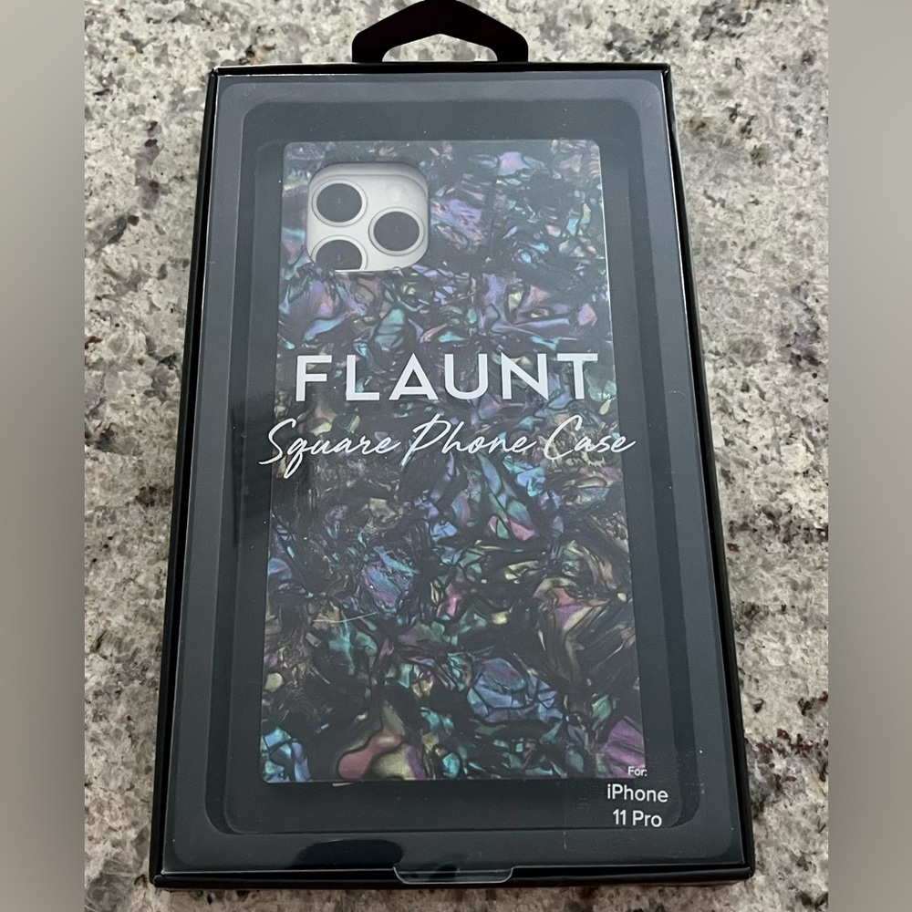 Flaunt abalone shell square case for the iPhone 11 Pro. New in box